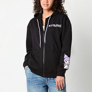 Women’s Junior Sanrio  Kuromi Black Full Zip Hoodie Size Large